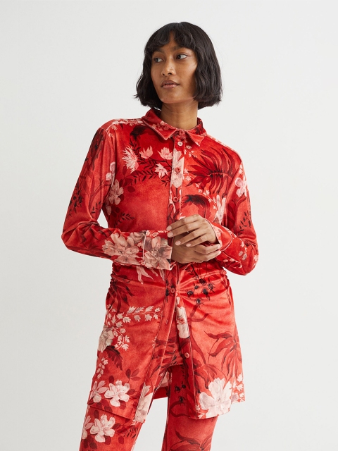 

H&M Women Red Velour Dress