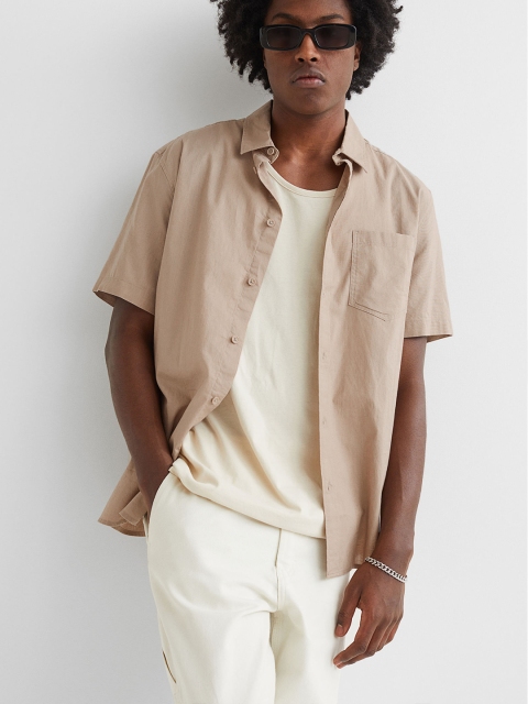 

H&M Men Beige Regular Fit Shirt