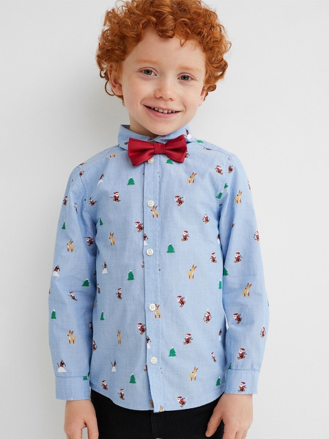 

H&M Boys Blue Shirt and tie/bow tie