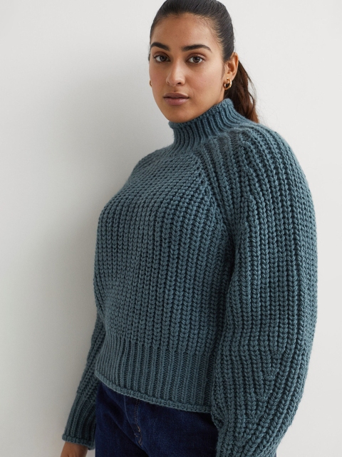 

H&M Women Turquoise Blue Knitted jumper