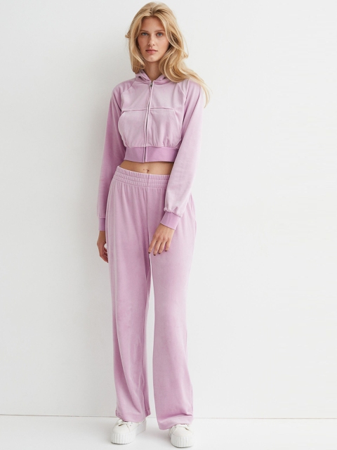 

H&M Women Purple Velour joggers