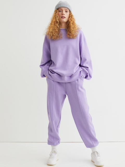 

H&M Women Lavender Solid Oversized Joggers