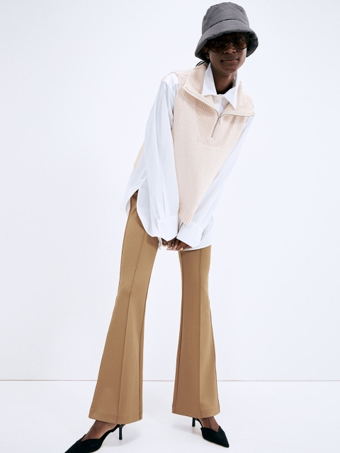 

H&M Woman Beige Tailored crease-leg trousers