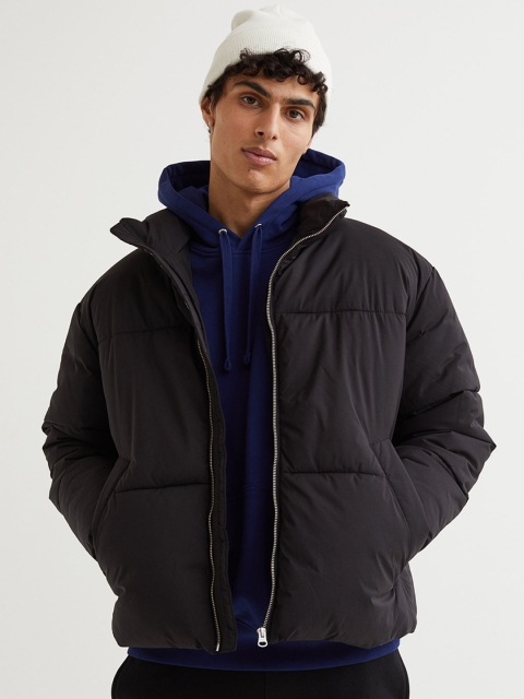 

H&M Men Black Quilted puffer jacket