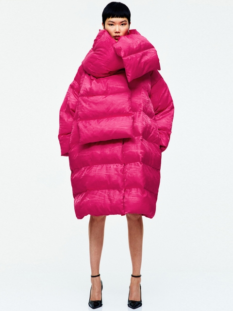 

H&M Women Pink Oversized Puffer Jacket