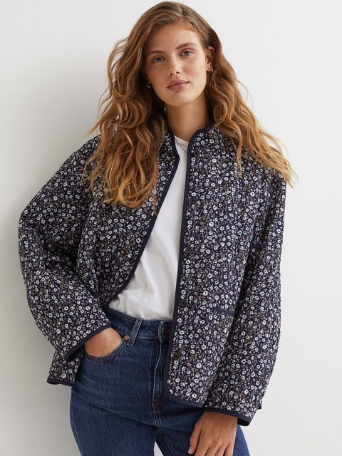 

H&M Women Blue Quilted Jacket