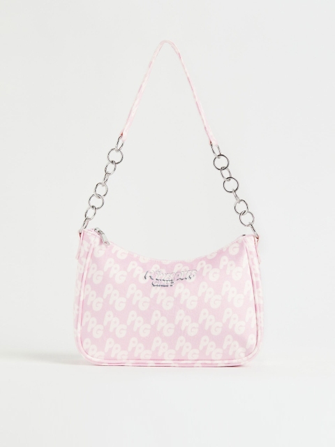 

H&M Women Pink Velour handbag