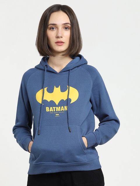 

Bewakoof Women Blue Printed The Dark Knight 2.0 Hoodie Sweatshirt