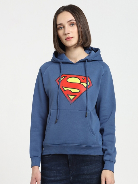 

Bewakoof Women Blue Printed Superman Classic Logo Sweatshirt