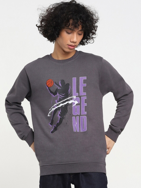 

Bewakoof Men Grey Printed Sweatshirt