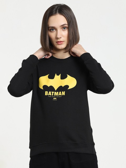 

Bewakoof Women Black Batman Printed Sweatshirt