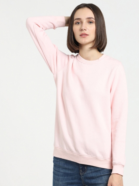 

Bewakoof Women Pink Solid Winter Pullover Sweatshirt