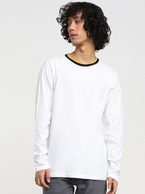 

Bewakoof Men White Monochrome Cotton T-shirt