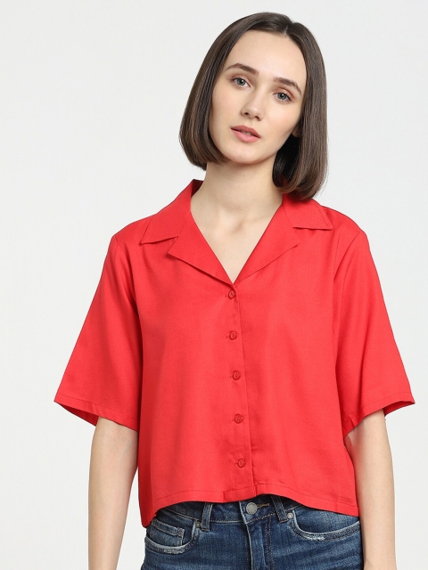 

Bewakoof Women Red Casual Shirt