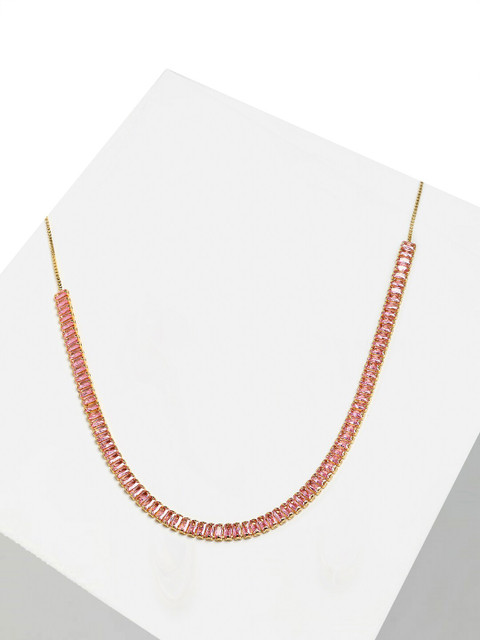 

AVANT-GARDE PARIS Women Gold Plated Crystal Studded Statement Choker Necklace