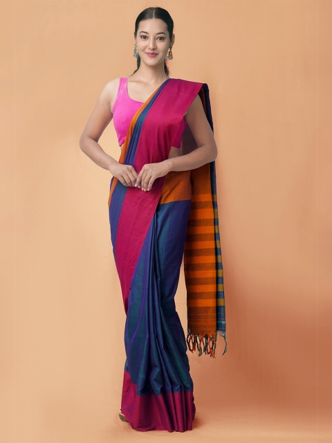 

Unnati Silks Green & Pink Pure Cotton Handloom Sustainable Narayan Peth Saree