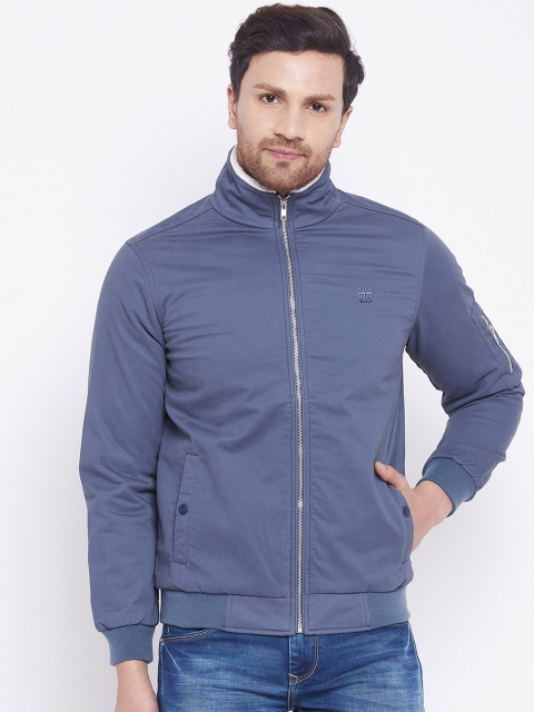 

Okane Men Blue Lightweight Bomber Jacket