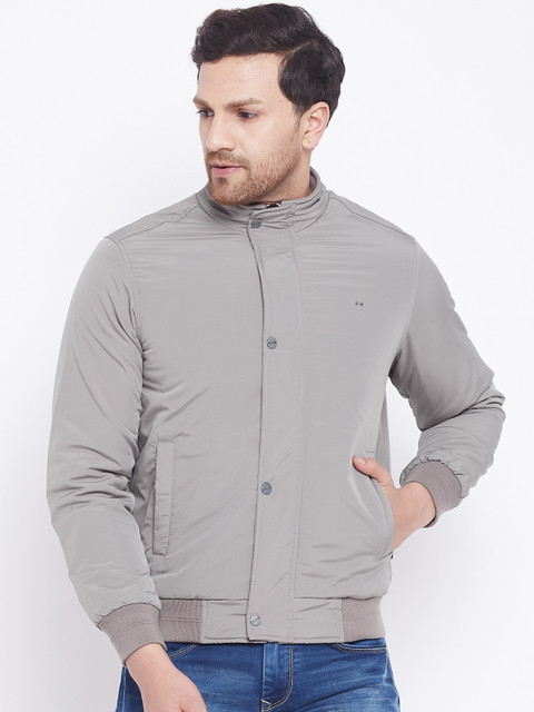 

Okane Men Grey Lightweight Bomber Jacket