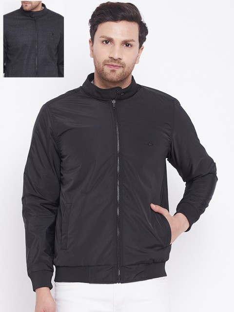 

Okane Men Black Reversible Bomber Jacket