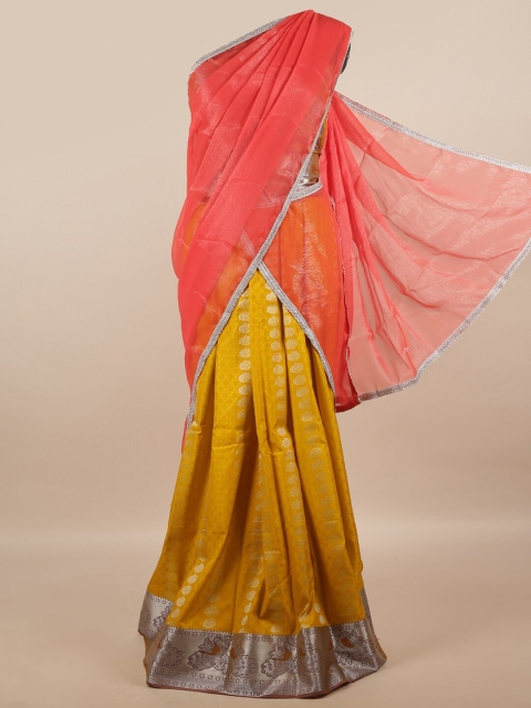 

Pothys Orange & Yellow Unstitched Half Saree