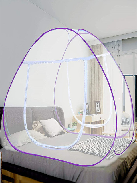 

Tormeti White & Purple Solid King Size Double Bed Mosquito Net