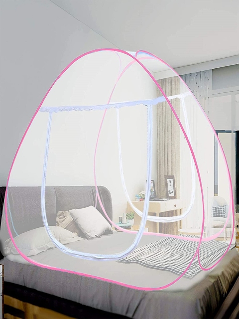 

Tormeti White & Pink Sheer King Size Mosquito Net