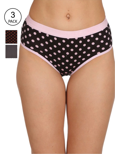 

Reveira Women Pack Of 3 Assorted Cotton Hipster Briefs