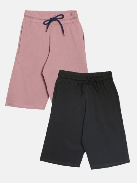 

American Kids Girls Pink & Black Pack of 2 Lounge Shorts