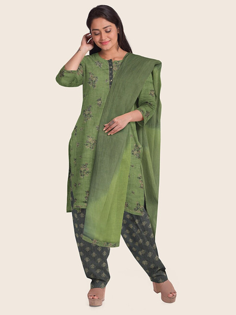 

Pothys Women Green Unstitched Dress Material