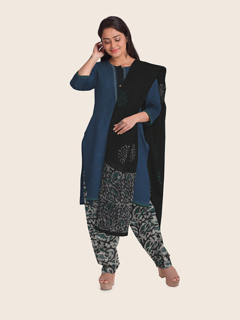 

Pothys Women Blue Unstitched Dress Material