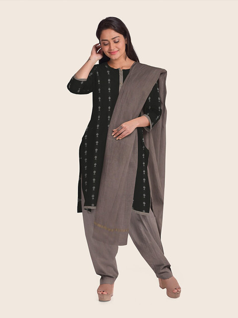 

Pothys Women Black Unstitched Dress Material