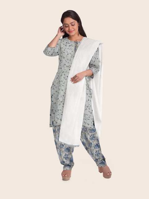 

Pothys Women Blue Unstitched Dress Material