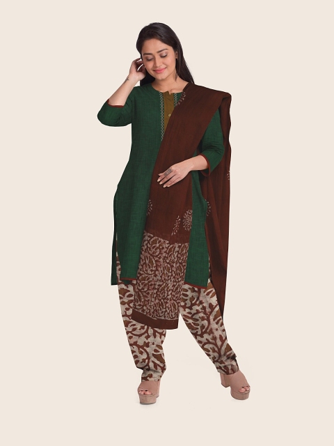

Pothys Women Green Unstitched Dress Material