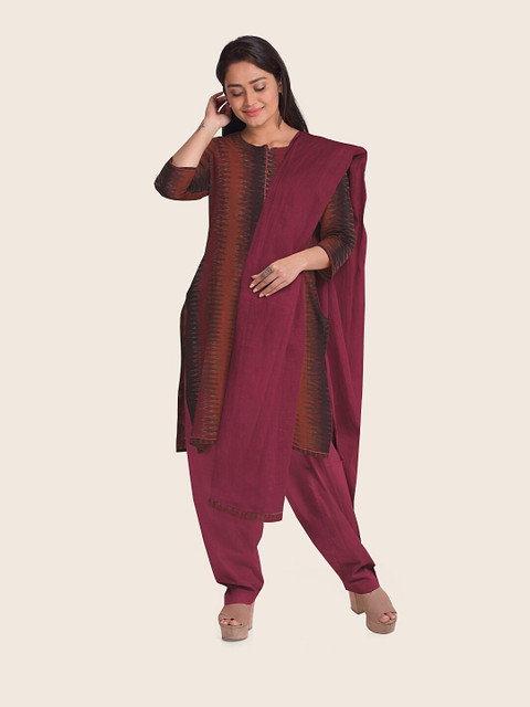 

Pothys Women Multi Unstitched Dress Material, Magenta