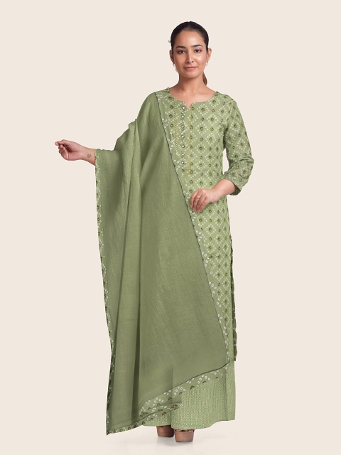 

Pothys Women Green Printed Unstitched Dress Material