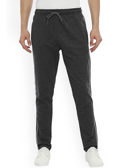 

MASH UNLIMITED Men Charcoal Grey Solid Cotton Track Pants