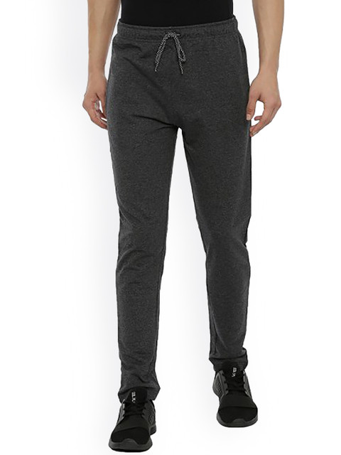 

MASH UNLIMITED Men Charcoal Grey Solid Cotton Track Pants