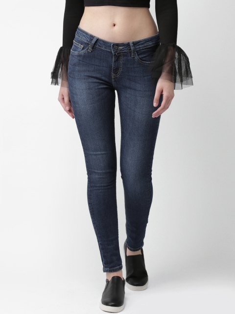 

Mast & Harbour Blue Skinny Fit Mid-Rise Clean Look Jeans