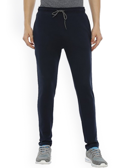 

MASH UNLIMITED Men Navy Blue Solid Cotton Track Pants