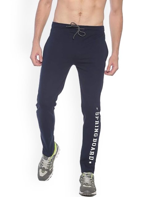 

MASH UNLIMITED Men Navy Blue Solid Track Pants