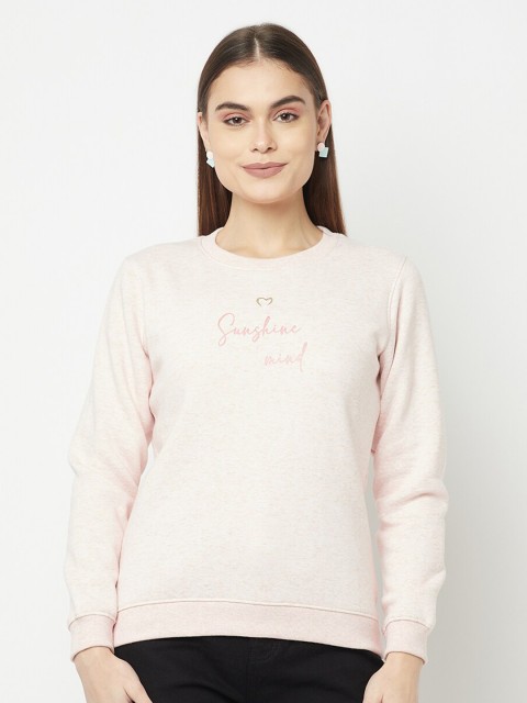 

METTLE Women Pink Fleece Sweatshirt
