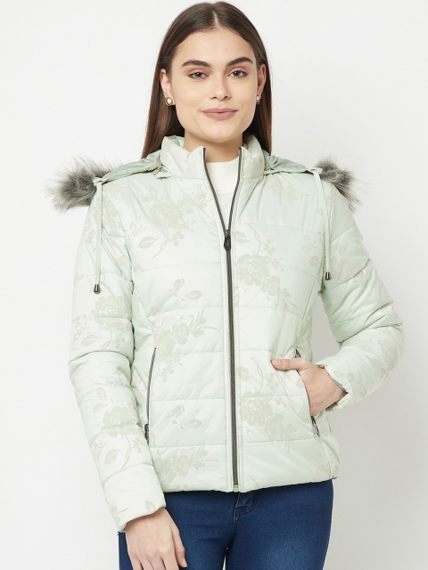 

METTLE Women Green Geometric Parka Jacket