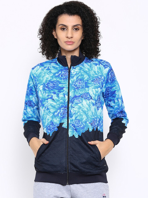 

SDL by Sweet Dreams Blue Printed Bomber Jacket