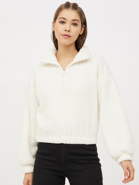 

Harpa Women White Fleece Sweatshirt