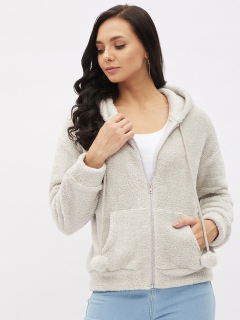 

Harpa Women Grey Fleece Hooded Sweatshirt