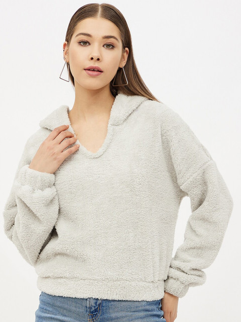 

Harpa Women Grey Fleece Hooded Sweatshirt
