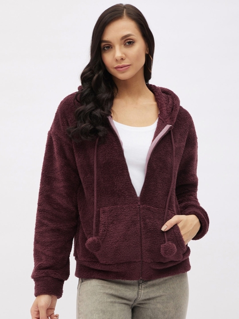 

Harpa Women Burgundy Fleece Hooded Sweatshirt