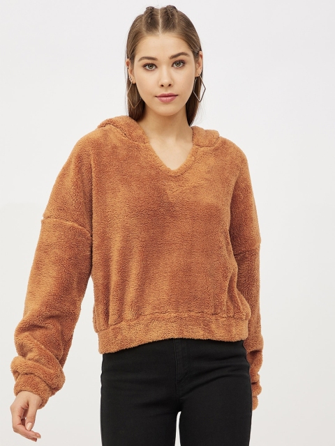 

Harpa Women Tan Fleece Hooded Sweatshirt