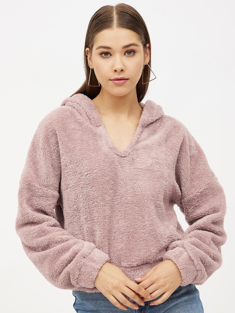 

Harpa Women Pink Fleece Hooded Sweatshirt