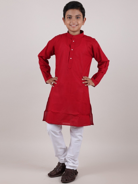 

Pothys Boys Maroon Pure Cotton Kurta with Salwar & With Dupatta